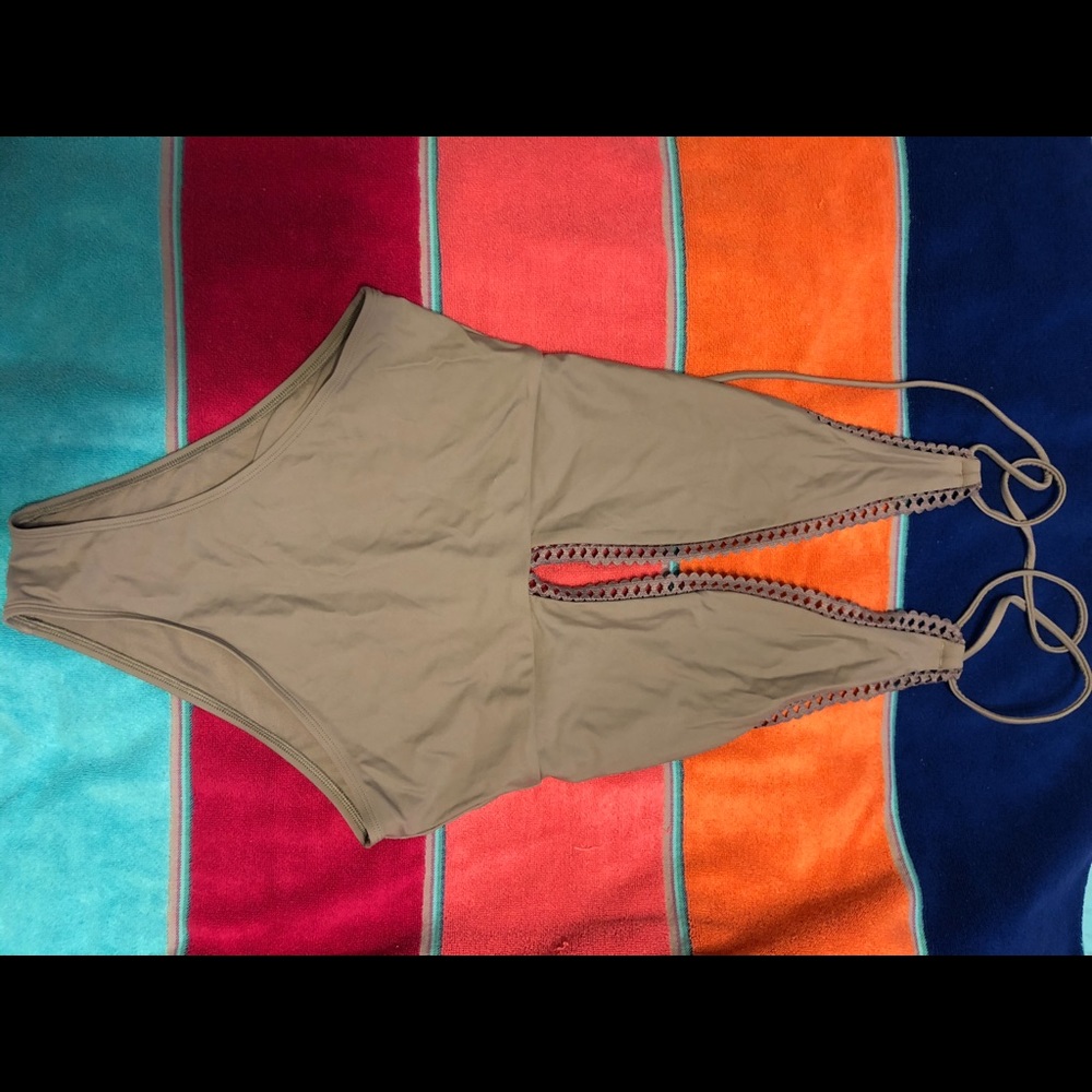 Aerie Deep V Grey Swimsuit